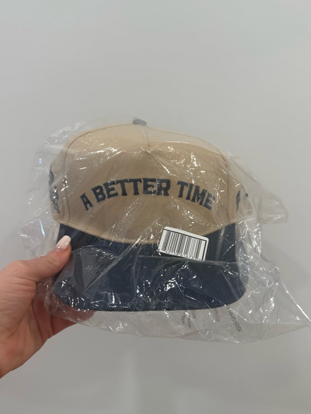 “a better time” ALP hat. New Era Cream and Navy Two-Tone Baseball Cap - Picture 5 of 6